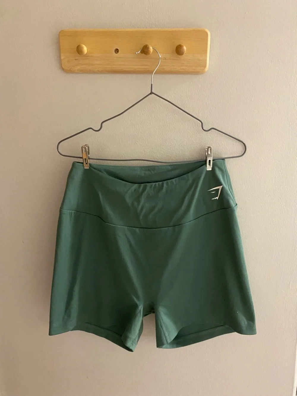 Gymshark High-Rise Green Athletic Shorts - Picture 2 of 2